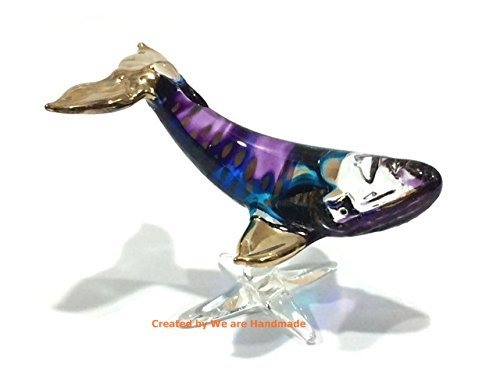 Amazon.co.jp: 手作り手吹きガラス クジラ ガラス細工 ガラスの置物